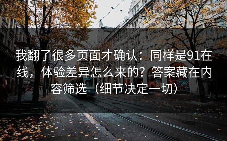 我翻了很多页面才确认：同样是91在线，体验差异怎么来的？答案藏在内容筛选（细节决定一切）
