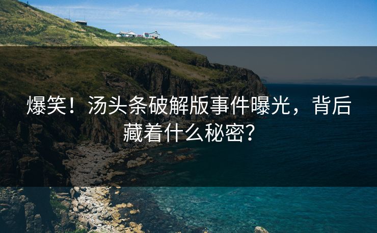爆笑！汤头条破解版事件曝光，背后藏着什么秘密？