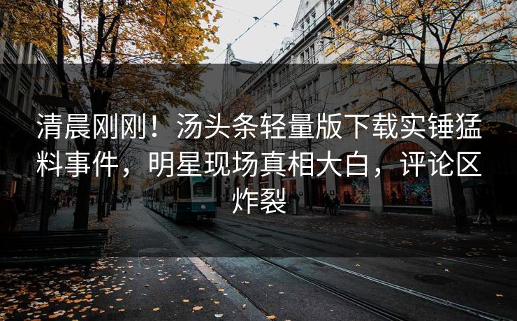清晨刚刚！汤头条轻量版下载实锤猛料事件，明星现场真相大白，评论区炸裂