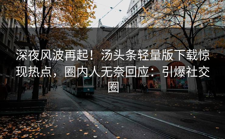 深夜风波再起！汤头条轻量版下载惊现热点，圈内人无奈回应：引爆社交圈