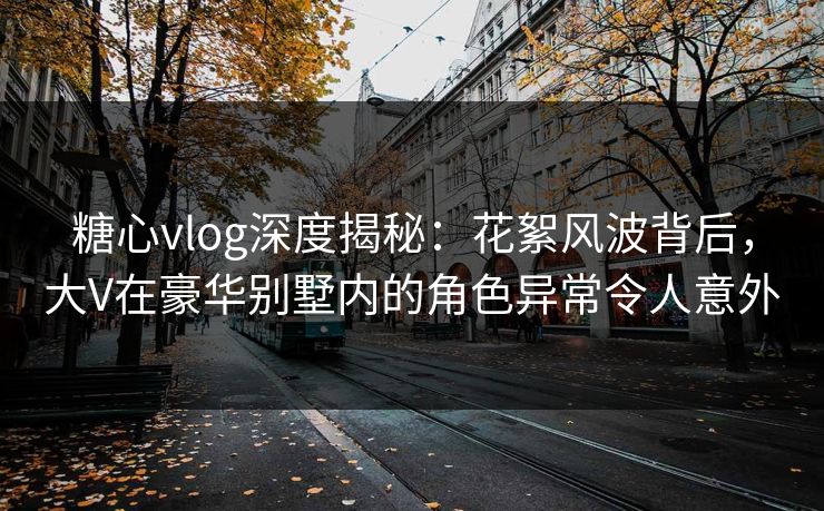 糖心vlog深度揭秘：花絮风波背后，大V在豪华别墅内的角色异常令人意外